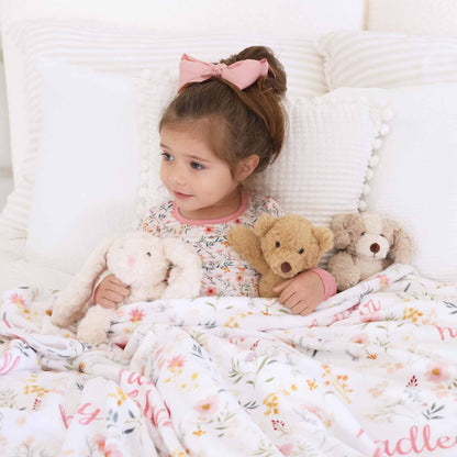 Winnie's Wildflowers Personalized Kids Blanket